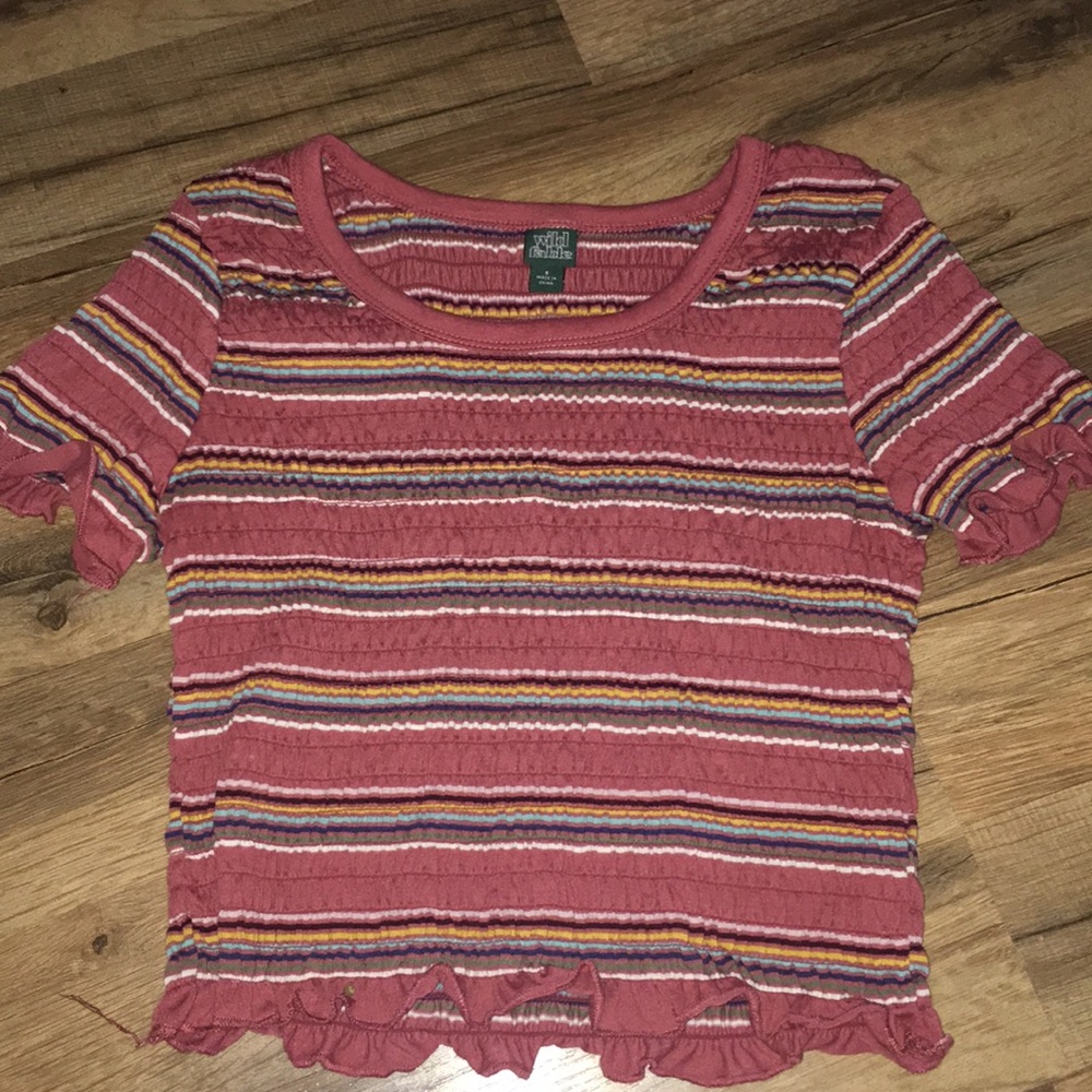 Striped cropped shirt Ribbed